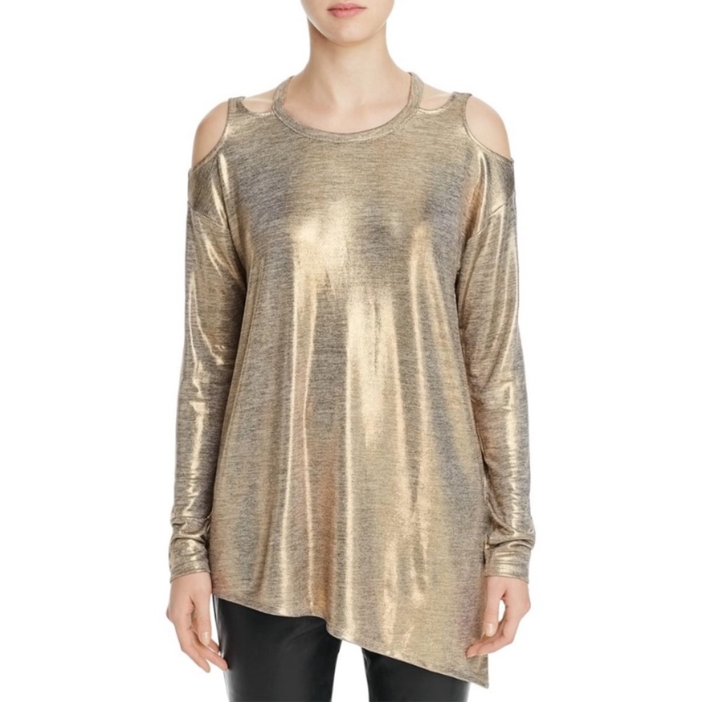Love Scarlett Gold Cold Shoulder Blouse 3x